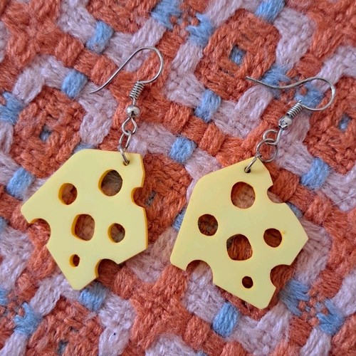 Yellow swiss cheese slice - yellow,