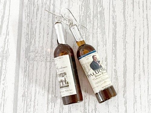 Wine bottle earrings drink - wine,