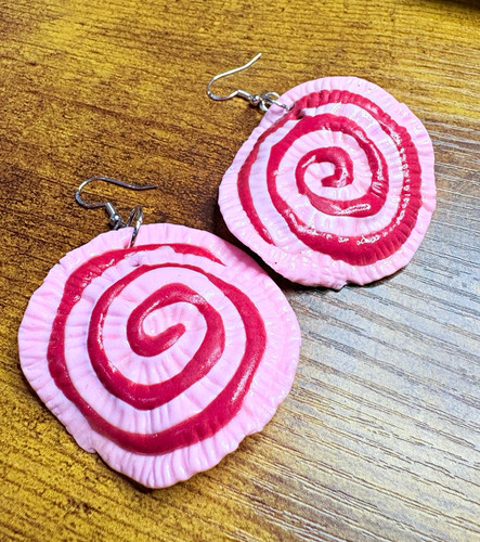 Pink swirl dangle drop hook - dangle/drop,