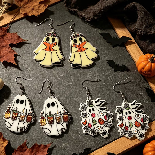 Ghost earrings for halloween - ghost,