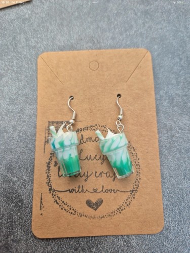 Resin milkshake funky earrings - milkshake,