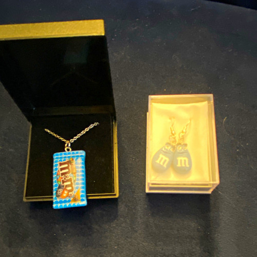 Blue novelty necklace - m&m’s,