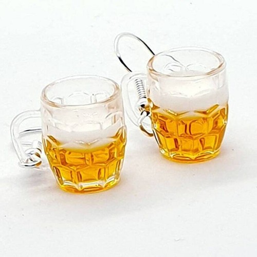 Handmade beer glass earrings - handmade,