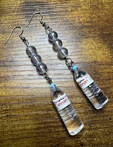 Evian bottle charm clear - charm,