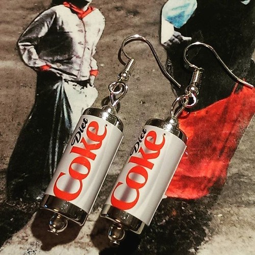 Unique diet coke earrings - diet,