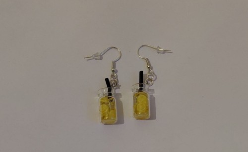 Lemon drink earrings - lemon,