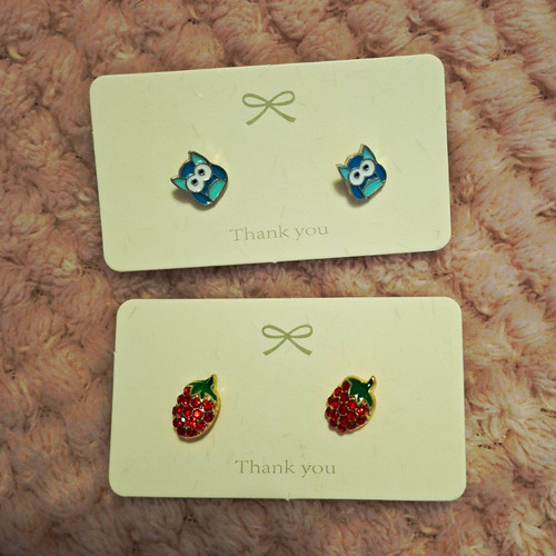 Enamel stud earrings - earrings, 2