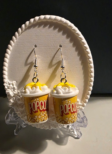 Popcorn cup plastic dangle - popcorn,