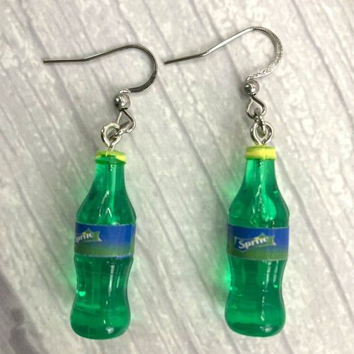 Sprite bottle earrings