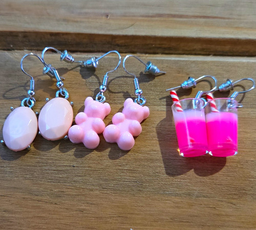 Pairs pink plastic hook - pairs,