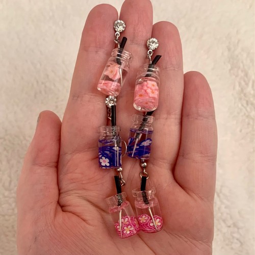 Pairs mini drink earrings - drink,