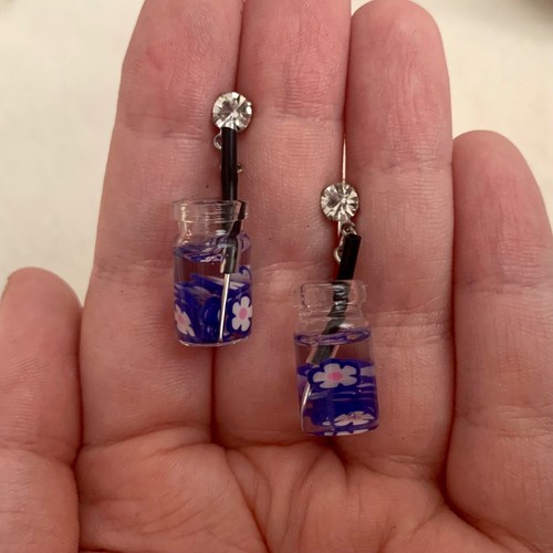 Dark blue flower mini drink
