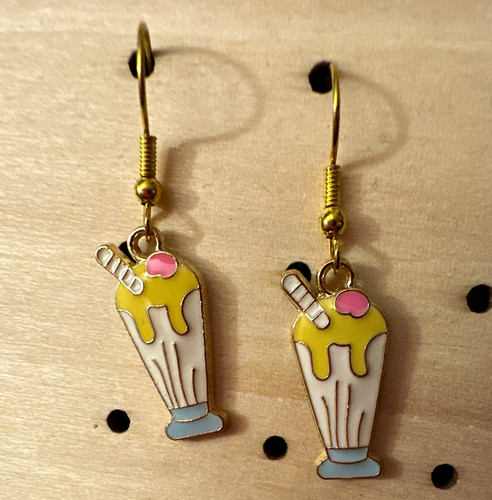 Enamel milkshake charm hook - milkshake,
