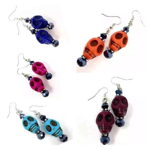 Gothic howlite skull - gothic, dangle