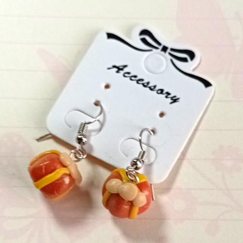 Orange cake clay dangle drop - cake, dangle/drop