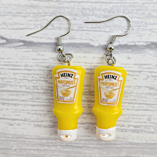 Heinz mayomust bottle earrings - bottle,