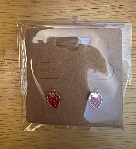 Strawberry enamel stud - enamel,