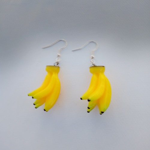 Banana dangle earrings - , 3d