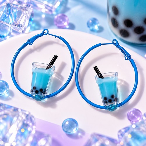 Blue boba tea hoop - boba,